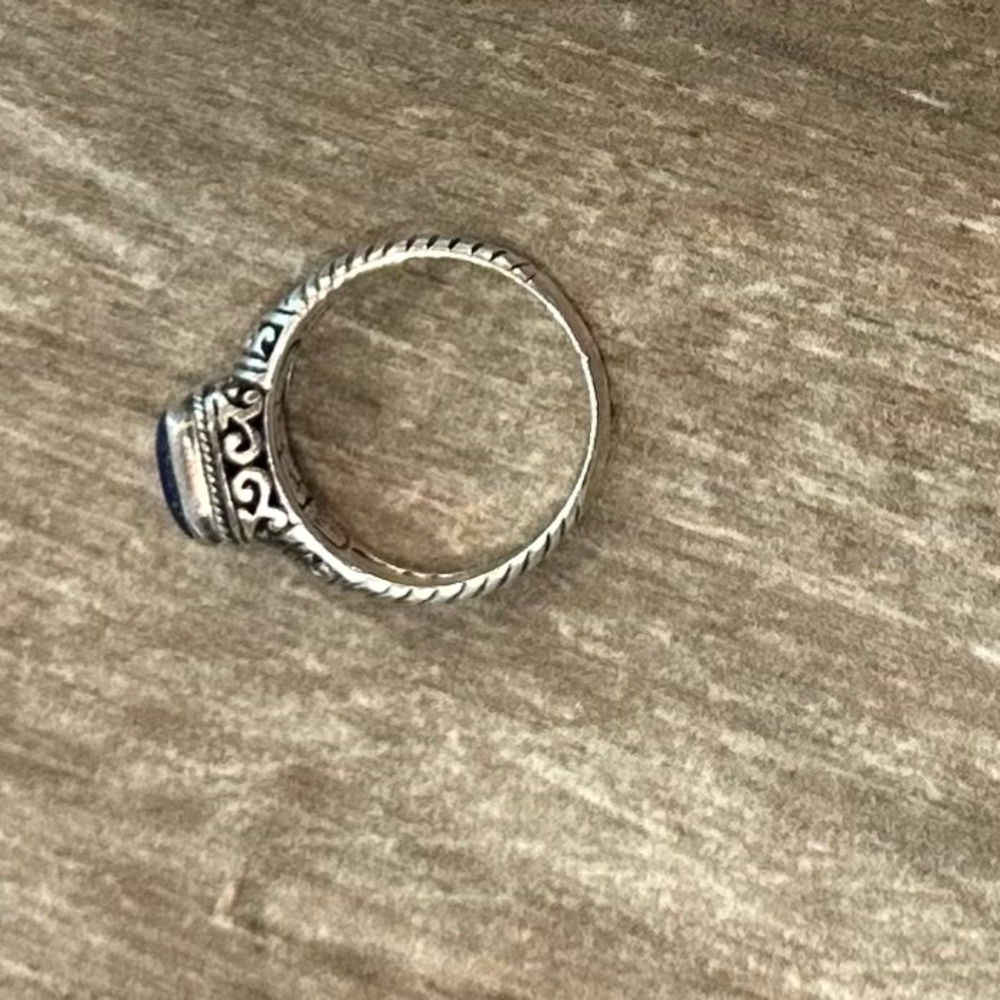 Blue Lapis Sterling Silver Ring, Size 8.75 - Picture 4 of 11